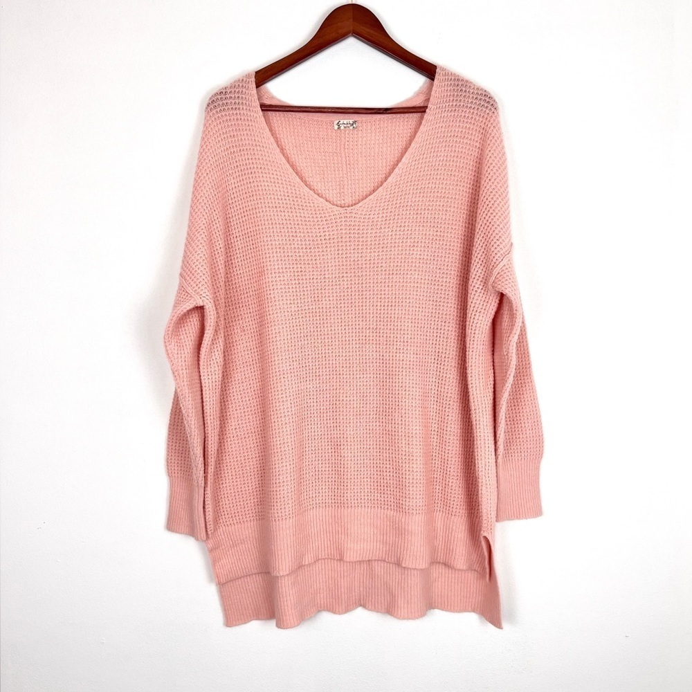 Free People Intimately Free C.O.M.F.Y.
Waffle Knit V-Neck Oversized Sweater - Picture 3 of 14
